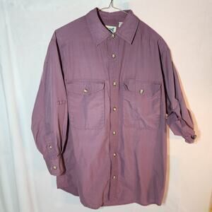 Vintage TravelSmith Adventure Gear Plum Long Sleeve Button Up Shirt M
